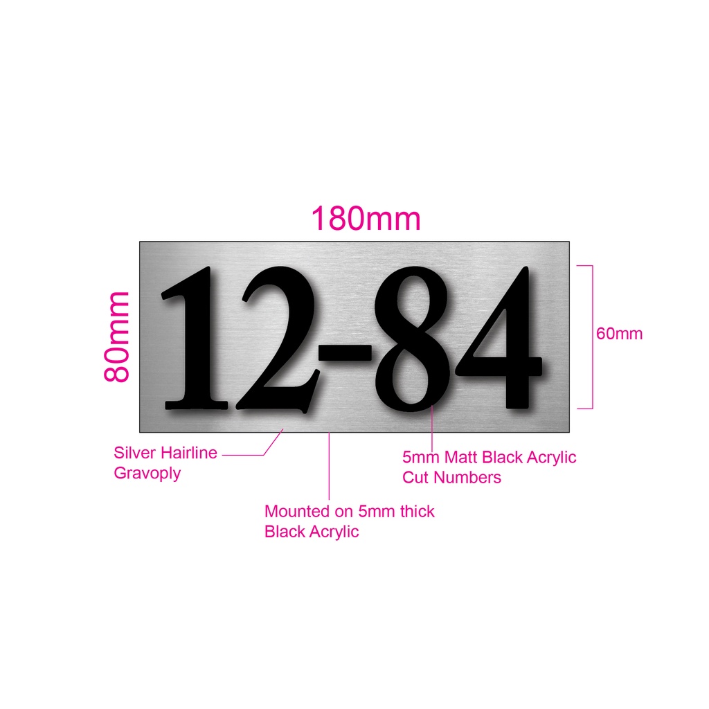 House / Home Unit Numbers Ideal For Condo and HDB on Silver Hairline ...