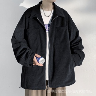 Baseball Uniform Men Clothing Korean And Hong Kong Style Jacket Loose Tide  Flight Jacket Button All-match Retro Boy Coat