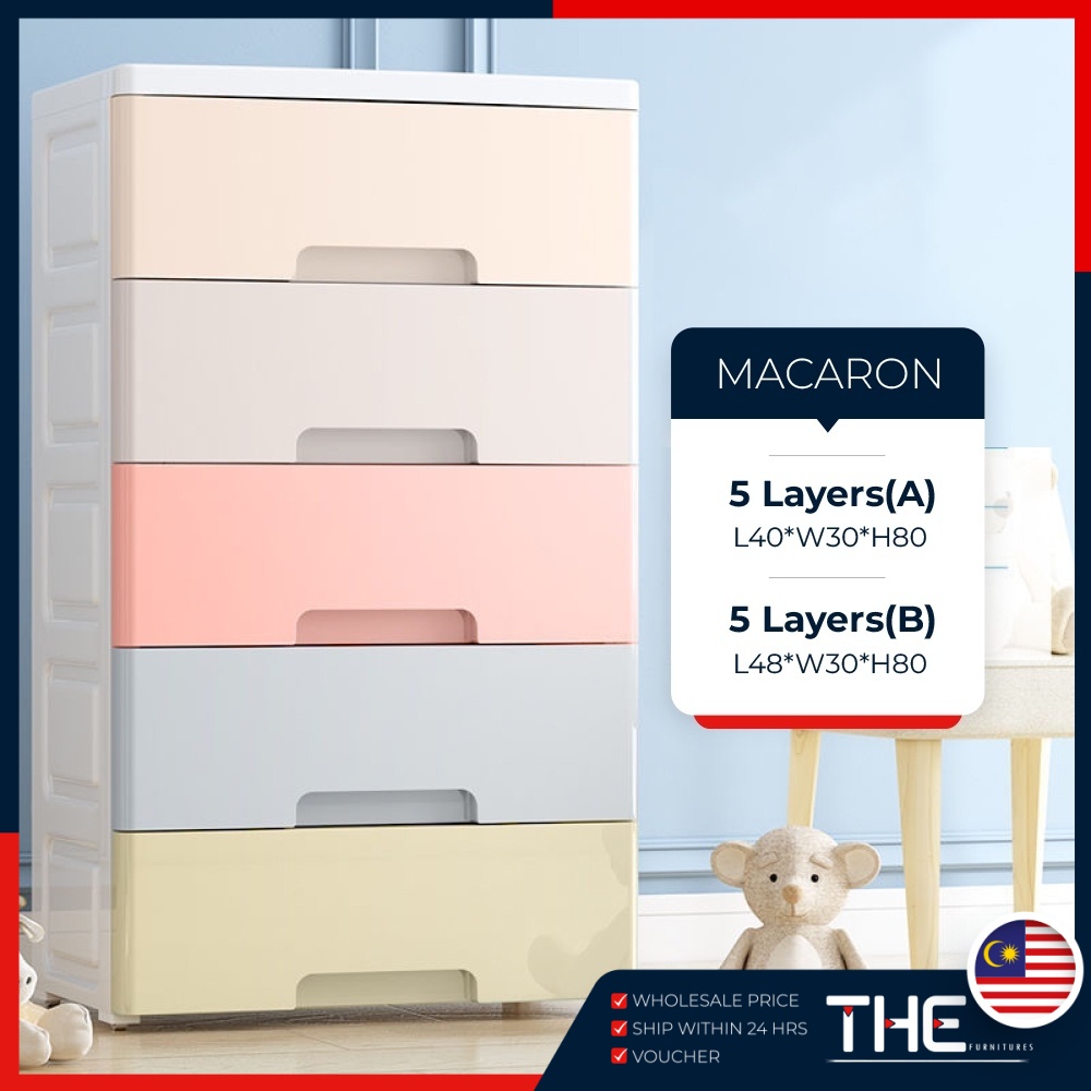 THE 5 Layers Plastic Drawer Storage Cabinet Wardrobe Drawer Storage ...