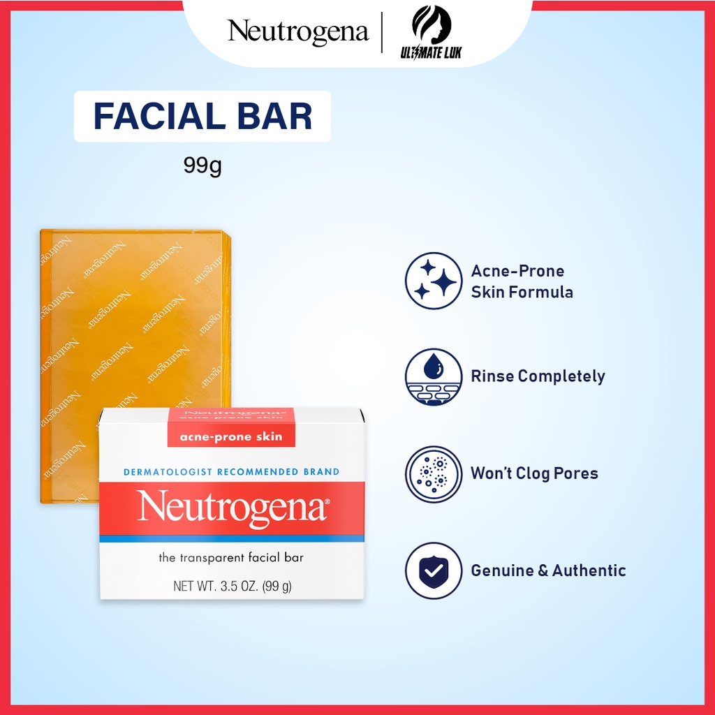 Neutrogena, The Transparent Facial Bar, Acne Prone Skin, Facial Soap