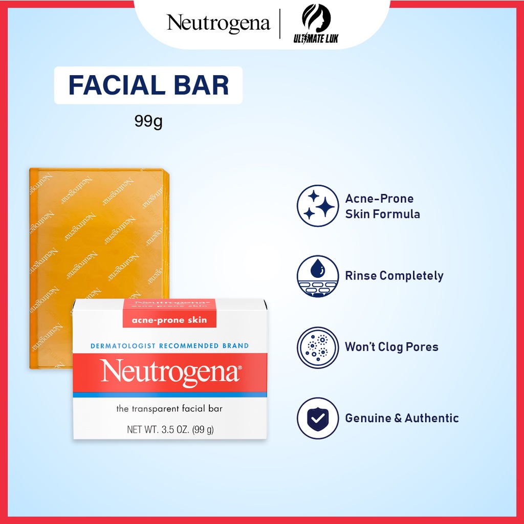 Neutrogena, The Transparent Facial Bar, Acne Prone Skin, Facial Soap ...