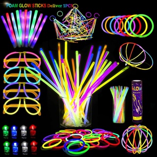 200 Pcs Foam Glow Sticks Bulk and Neon Glasses for Glow Party