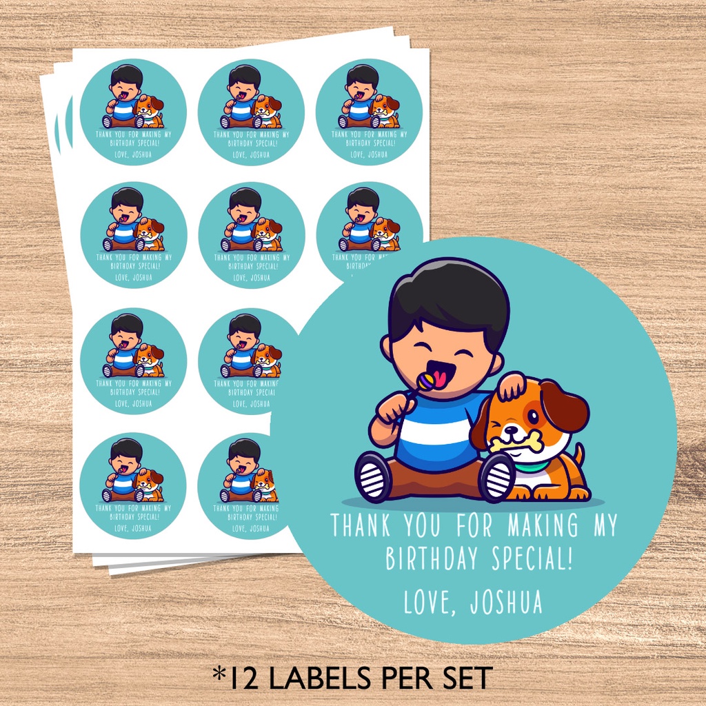 Custom Birthday Sticker Labels Party Favor Labels Goodie Bag Labels Kids Birthday Sticker Labels
