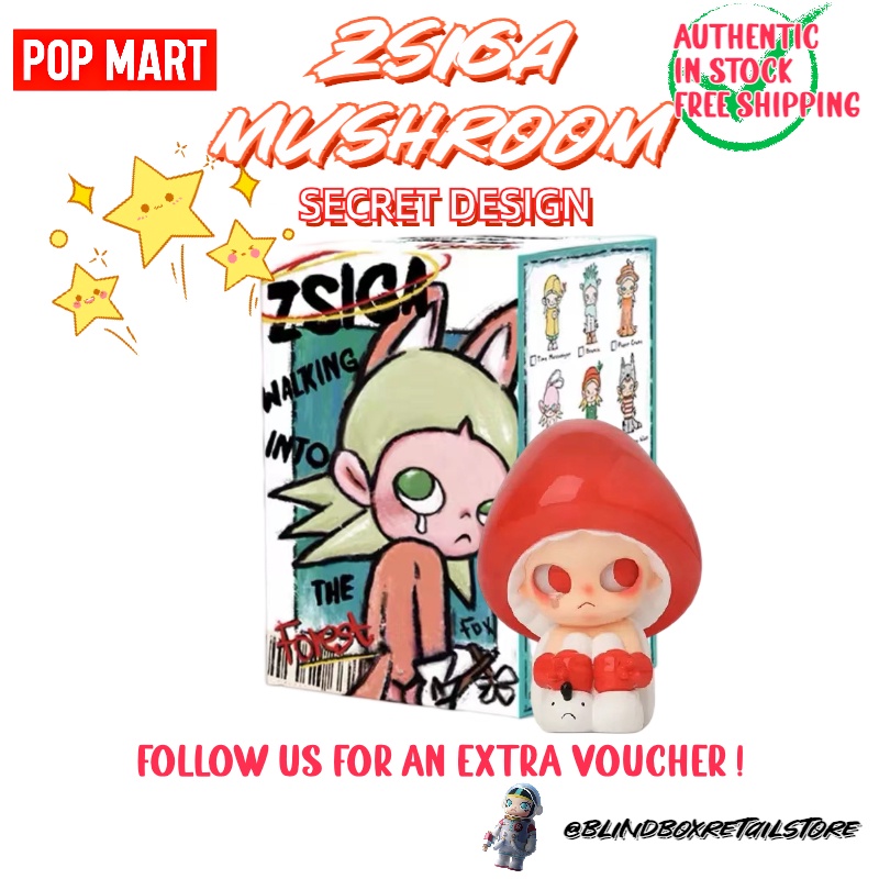 [IN STOCK!] POP MART ZSIGA SECRET DESIGN MUSHROOM BRAND NEW WALKING INTO  THE FOREST SERIES TRADING FIGURES COLLECTIBLE