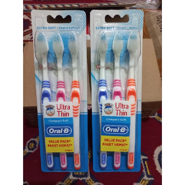ORAL-B Toothbrush Ultra Thin Compact Soft Toothbrush 3pcs | Shopee ...