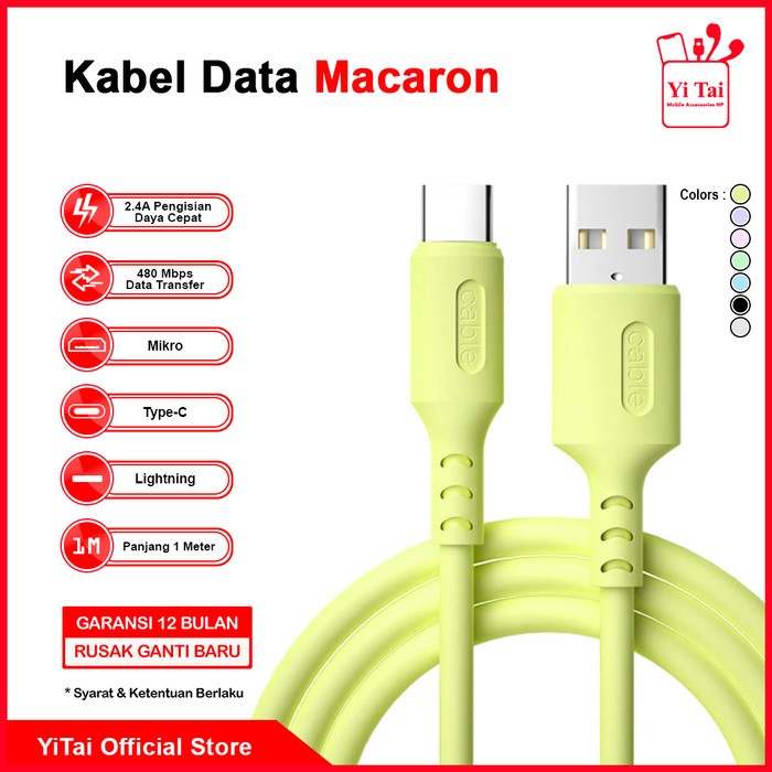 YI TAI - Kabel Data Macaron Type C Fast Charging