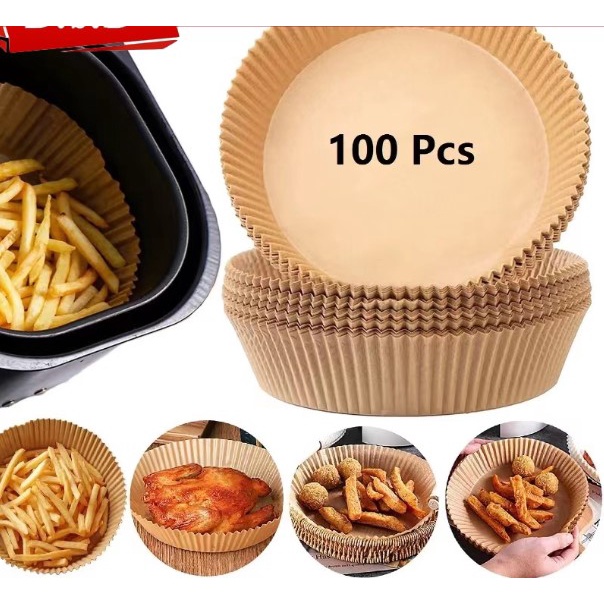 Air Fryer Paper Disposable Baking Papers Non-Stick Steamer Round ...