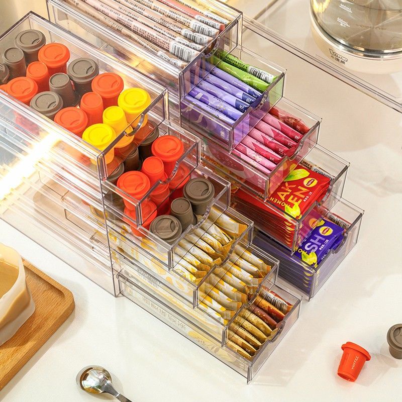 YSSH Tea Bag Storage Box Acrylic Box Tea Bag Holder Tea Bag Organizer