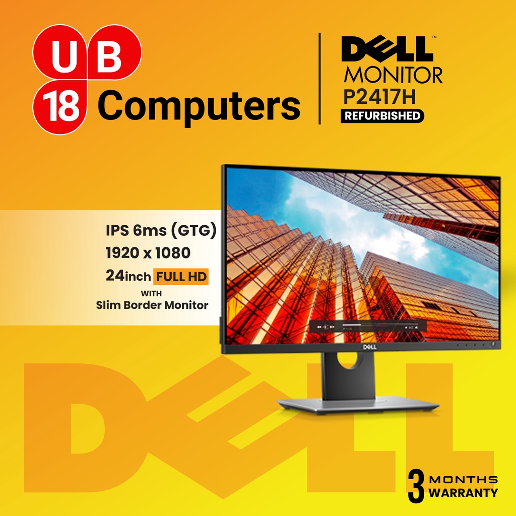 Dell P2417H 24inch IPS 6ms(GTG) 60HZ 1920 x 1080 Slim Border LED