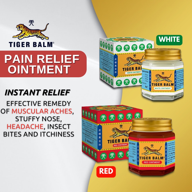 Tiger Balm Red Ointment and White Ointment - Plus ( 10g / 19g / 30g