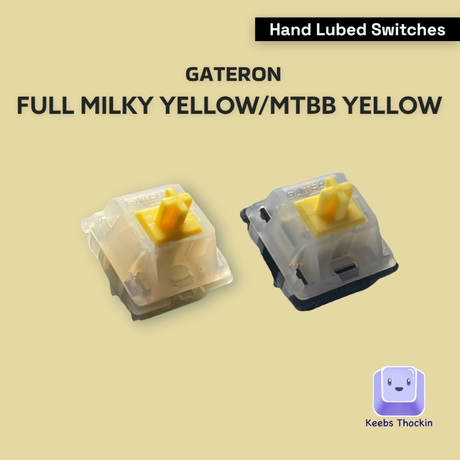 [Keebs_Thockin] Lubed/Stock Gateron Milky Yellow Switches Shopee