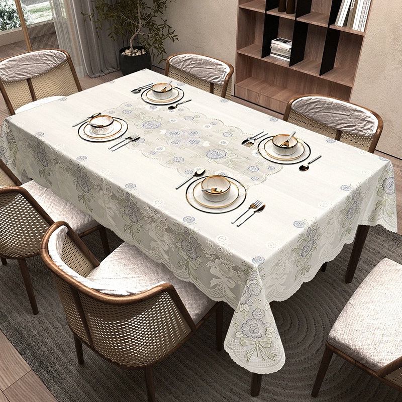 Water And Oil Resistant Tablecloth Dining Table Cloth PEVA MOTIF Waterproof Large And Medium
