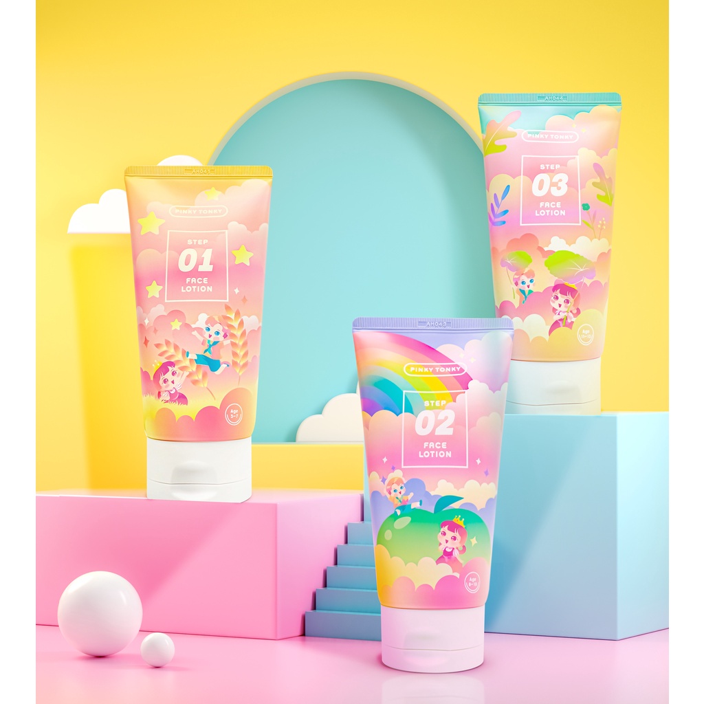 Pinky Tonky Kids 3-Step Face Lotion that fits your kids growth stage ...