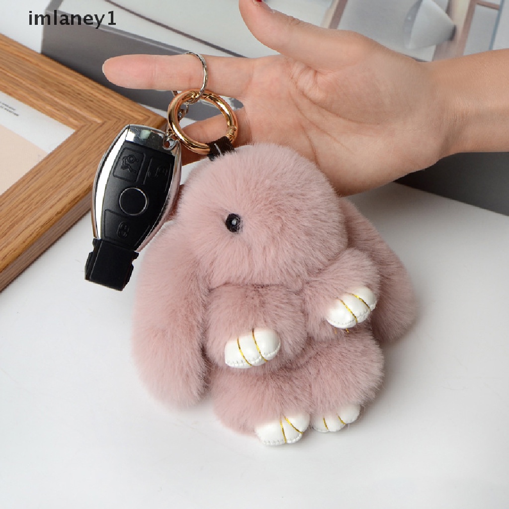 Real rabbit deals fur keychain