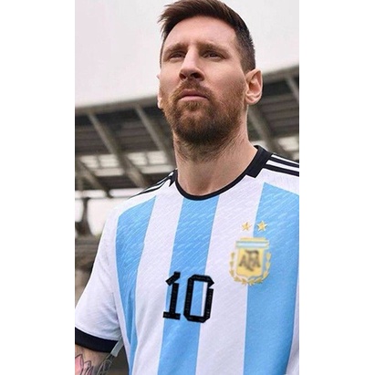 Necm 2021 Argentina #10 Leo Messi Copa-American Home Kids Football Soccer Jersey/Shorts/Socks Kit Youth Sizes