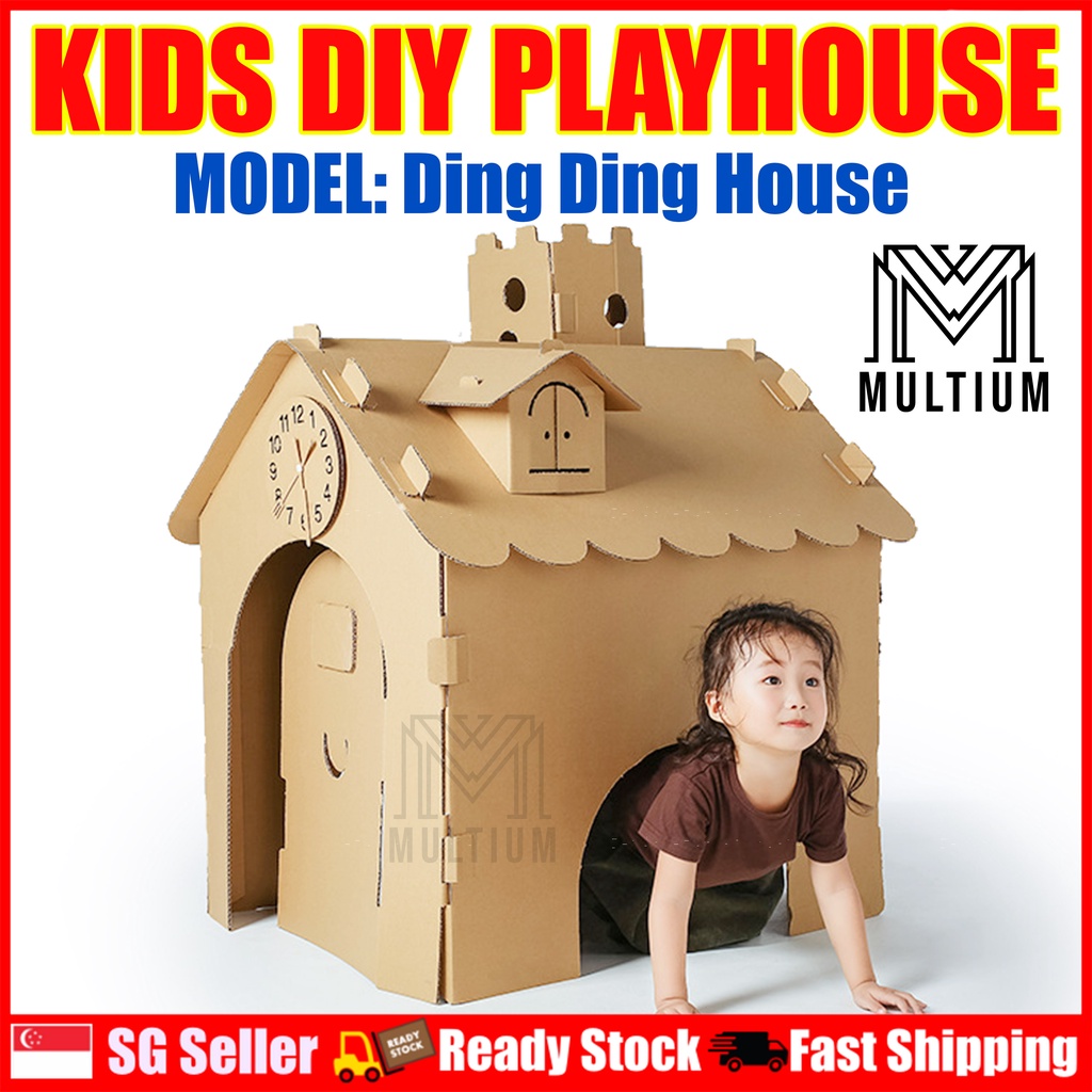 Ding Ding House 3D DIY Cardboard Toy House For Kids Fun DIY Craft For