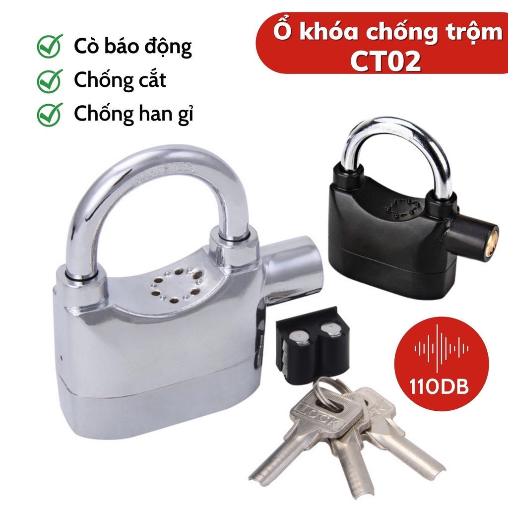 Smart CT02 AntiTheft Alarm Lock AntiFunction Key, Cut, Alarm When