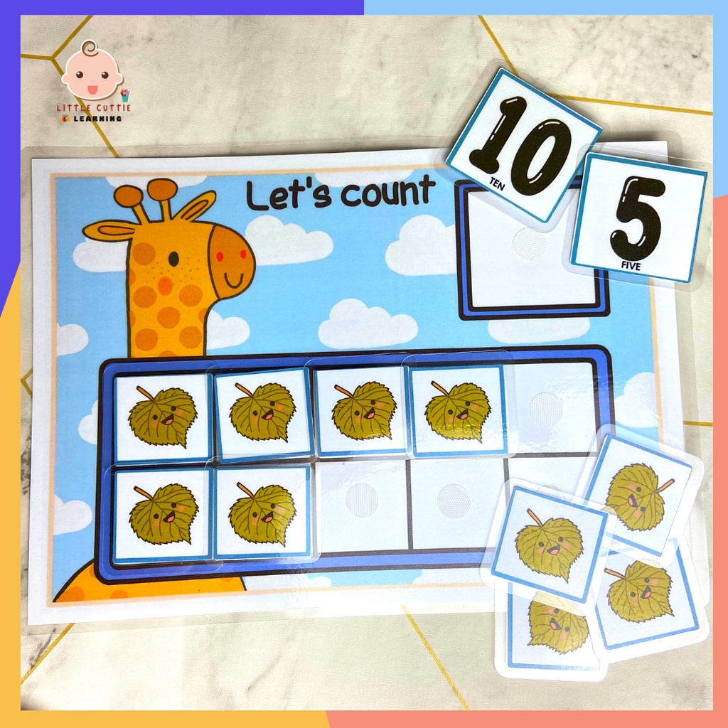 Learning Activity Book Number 1 - 10 BBM | Montessori Busy Book ...