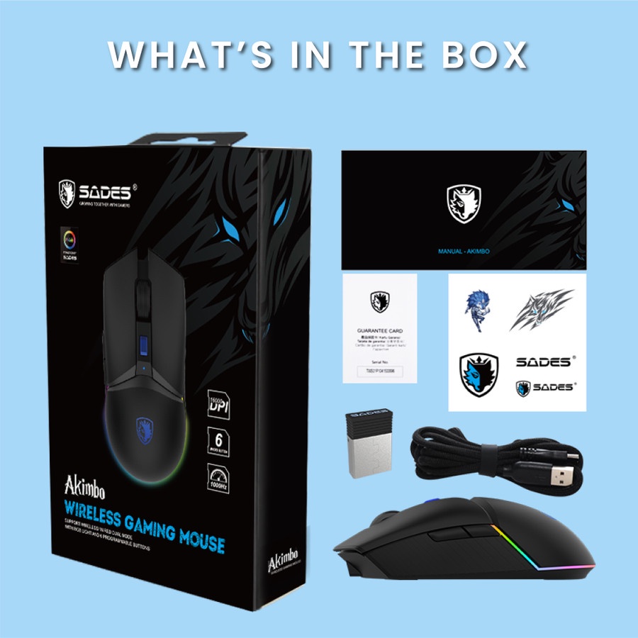 Sades Akimbo Wireless Gaming Mouse RGB Dual Mode - Gambar 4