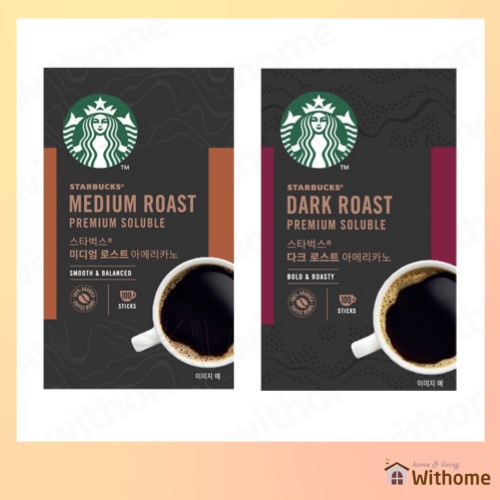 Starbucks] Medium Roast / Dark Roast Americano Instant Coffee / Black Coffee  / Premium Instant Coffee Sticks Dark Roast / Medium Roast 10T / 50T /100T