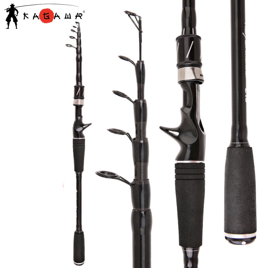 Joran Pancing Telescopic Fishing Rod 1.8m 1.6m Ultralight Weight Carbon Fiber Casting Spinning Murah Warna Hitam - Gambar 3
