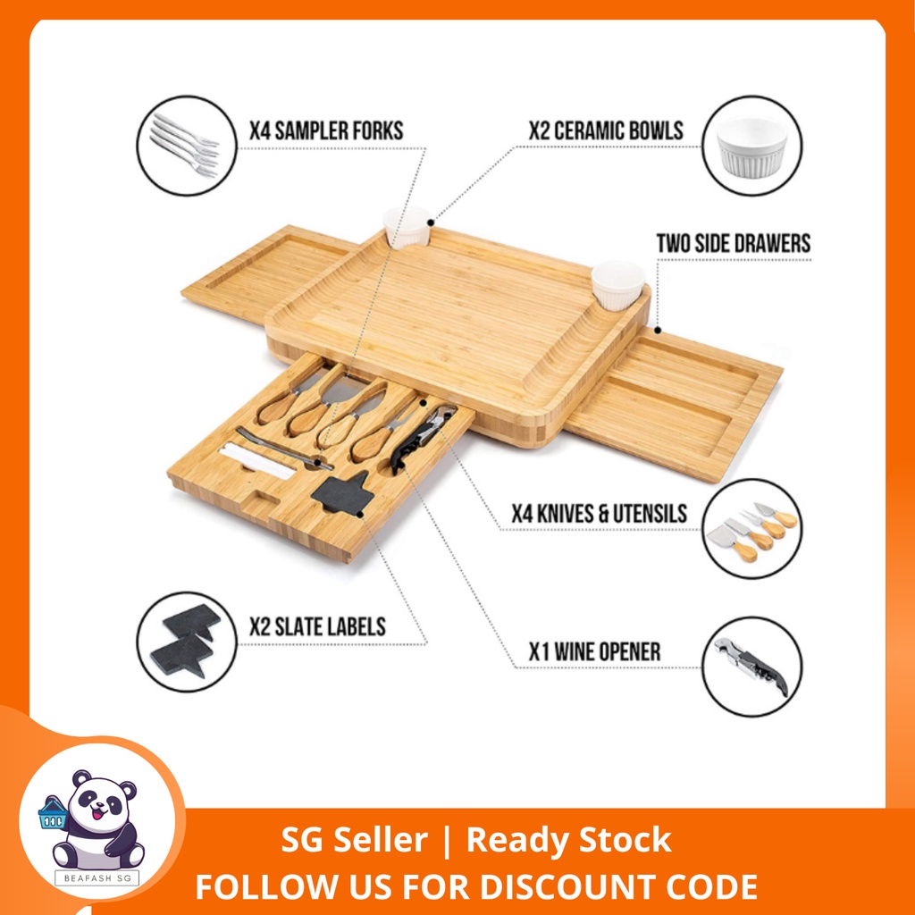 Charcuterie Boards Large Charcuterie Board Set Bamboo Cheese Board