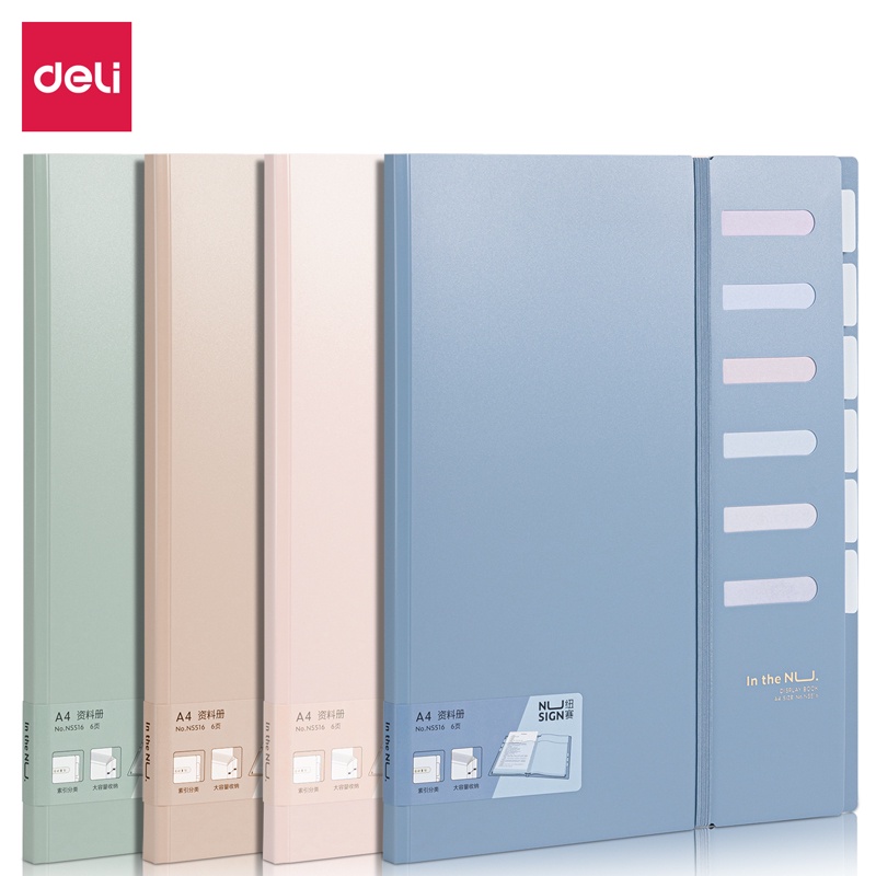 Nusign File Holder / Map Dokumen A4 6 Slot Muat Banyak Warna Pastel NS516 - Gambar 2