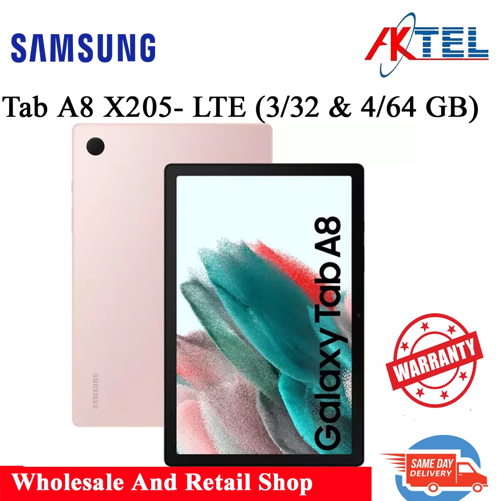 Samsung Tab A8 X205 LTE 4G Version ( 3/32 & 4/64 GB ) BNIB // Size 10.5