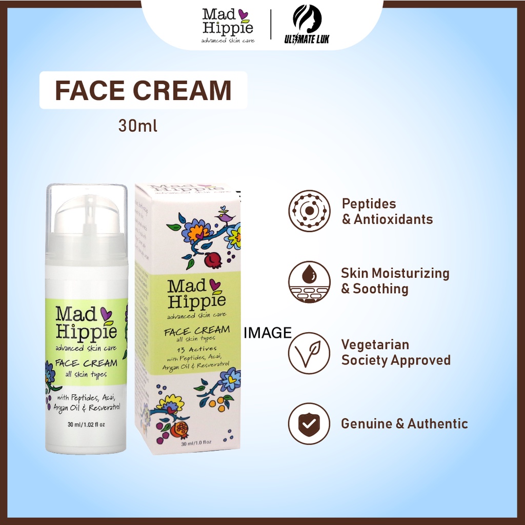 Mad Hippie, Face Cream, Advanced Skincare with Peptides & Antioxidant