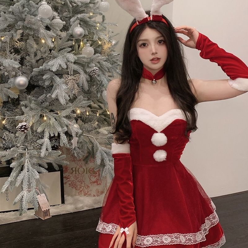 One Piece/Set Christmas Costume Women Pure Desire Style Tube Top