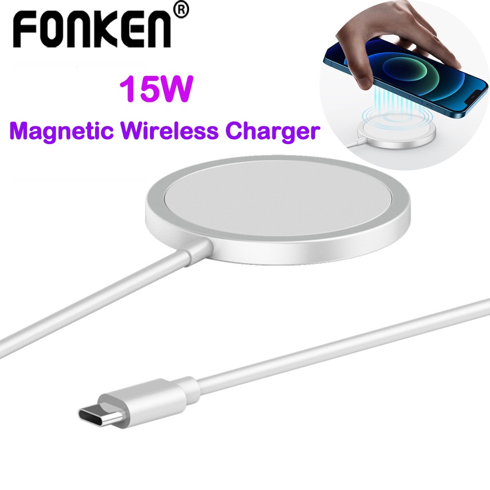 Fonken 15W Magnetic Wireless Charger Magnetic Charging Pad for IP 14 13 12 Magnetic Charger Dock For Wireless Charging Phone(Not Original)