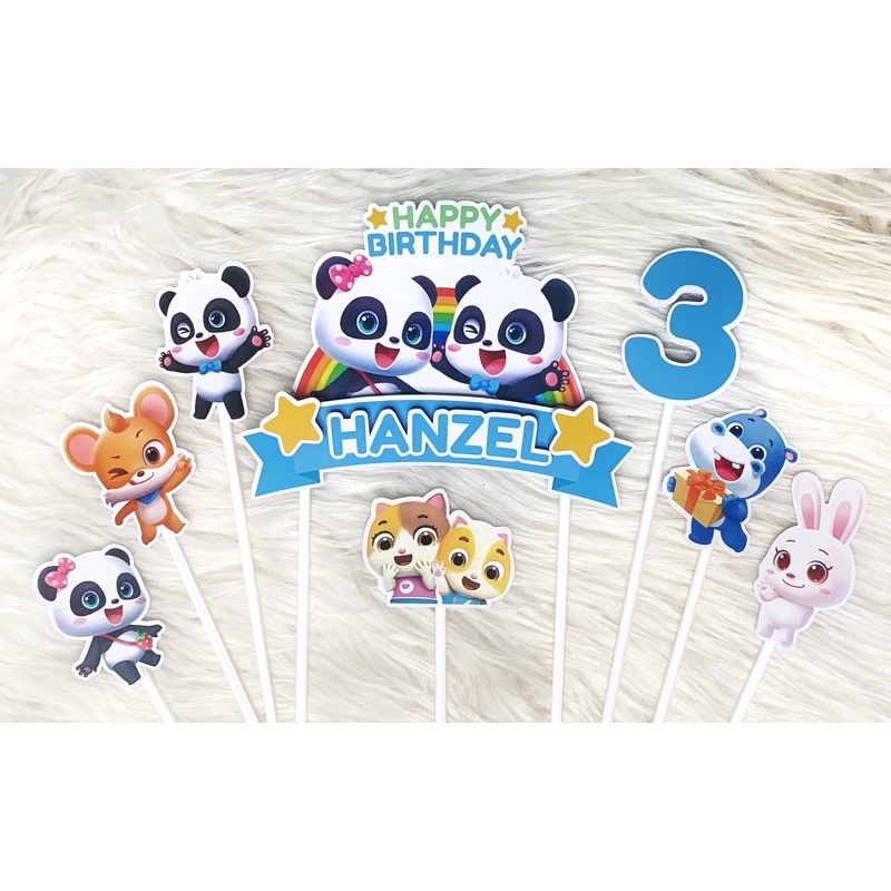 Cake Topper 3D Custom Name Babybus Baby Bus Kiki and Miumiu - Birthday ...