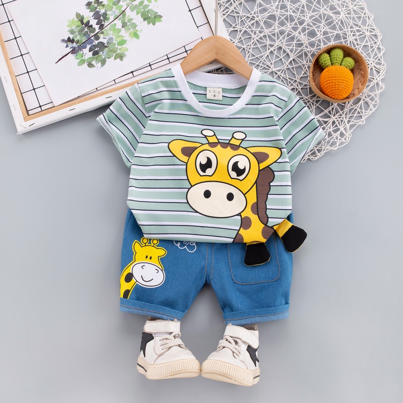 New Kids Clothes Suit Summer Children Boy Girl Cartoon Dinosaur T Shirt Shorts 2Pcs sets Child Toddler Clothing Infant 1 2 3 4 5 Years Shopee Singapore