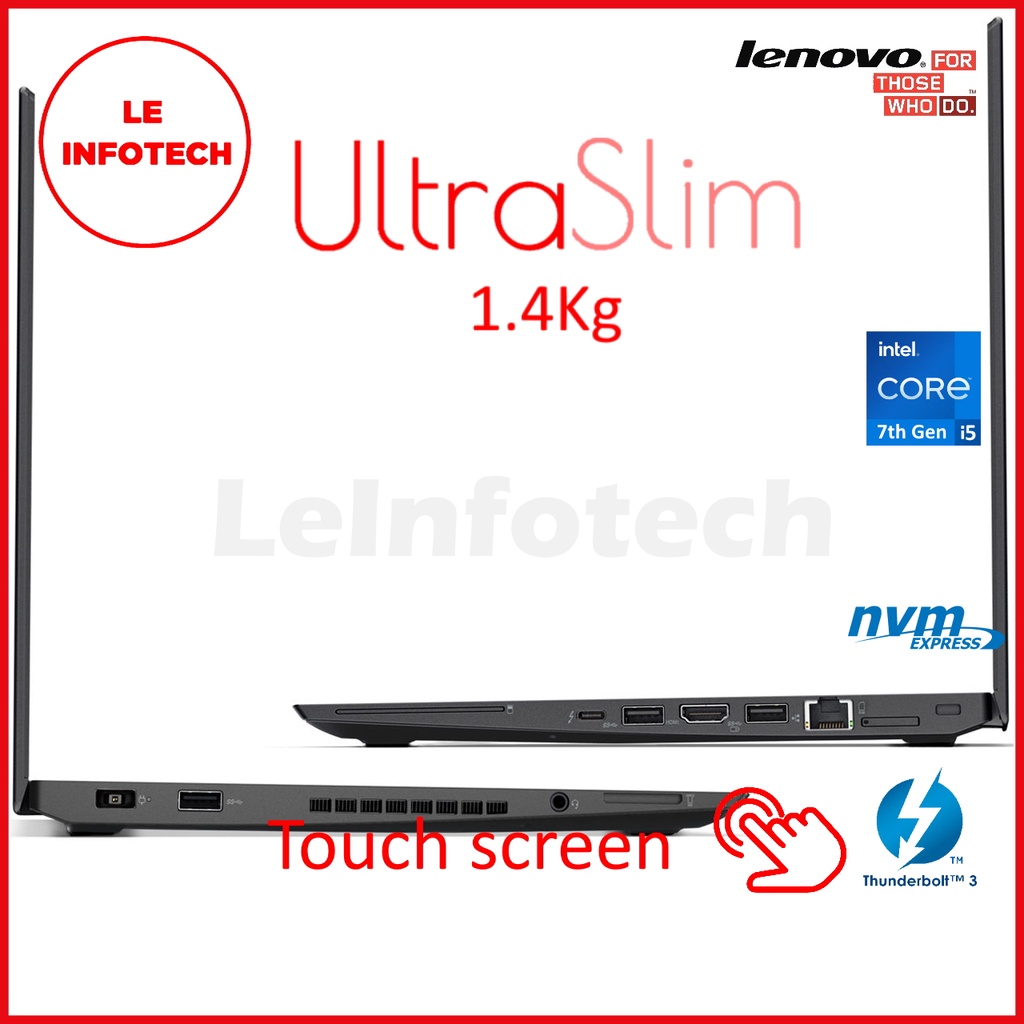 Lenovo ThinkPad T470s 14” Touchscreen Ultrabook Intel Core i5-7300U 8/20GB New SSD NVMe WebCam TB3 HDMI Win10Pro Used