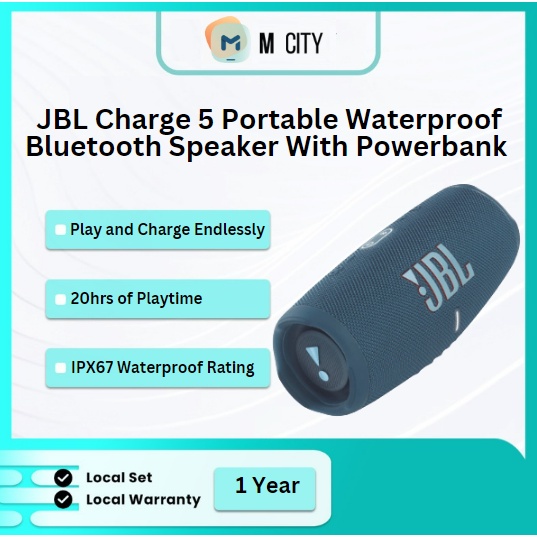 Jbl Charge 5 Portable Waterproof Bluetooth Speaker With Powerbank 1