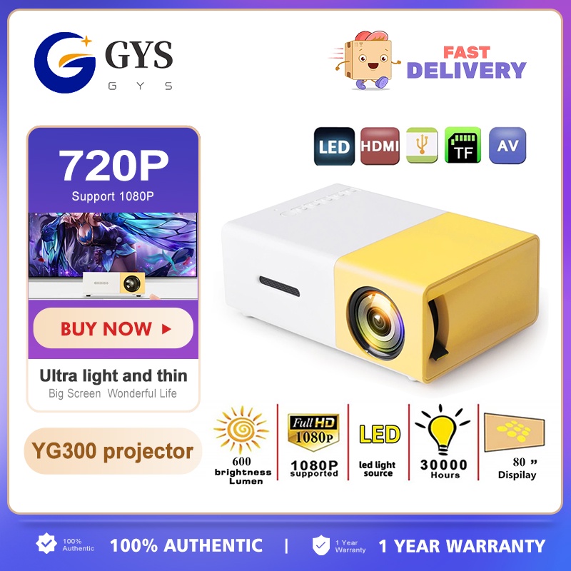 （ready stock） projector android projector projector screen YG300
