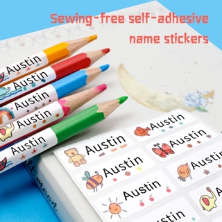 120Pcs Name Stickers Customized Sticker Variety Cartoons Waterproof Personalized  Labels Children Stationery Tags