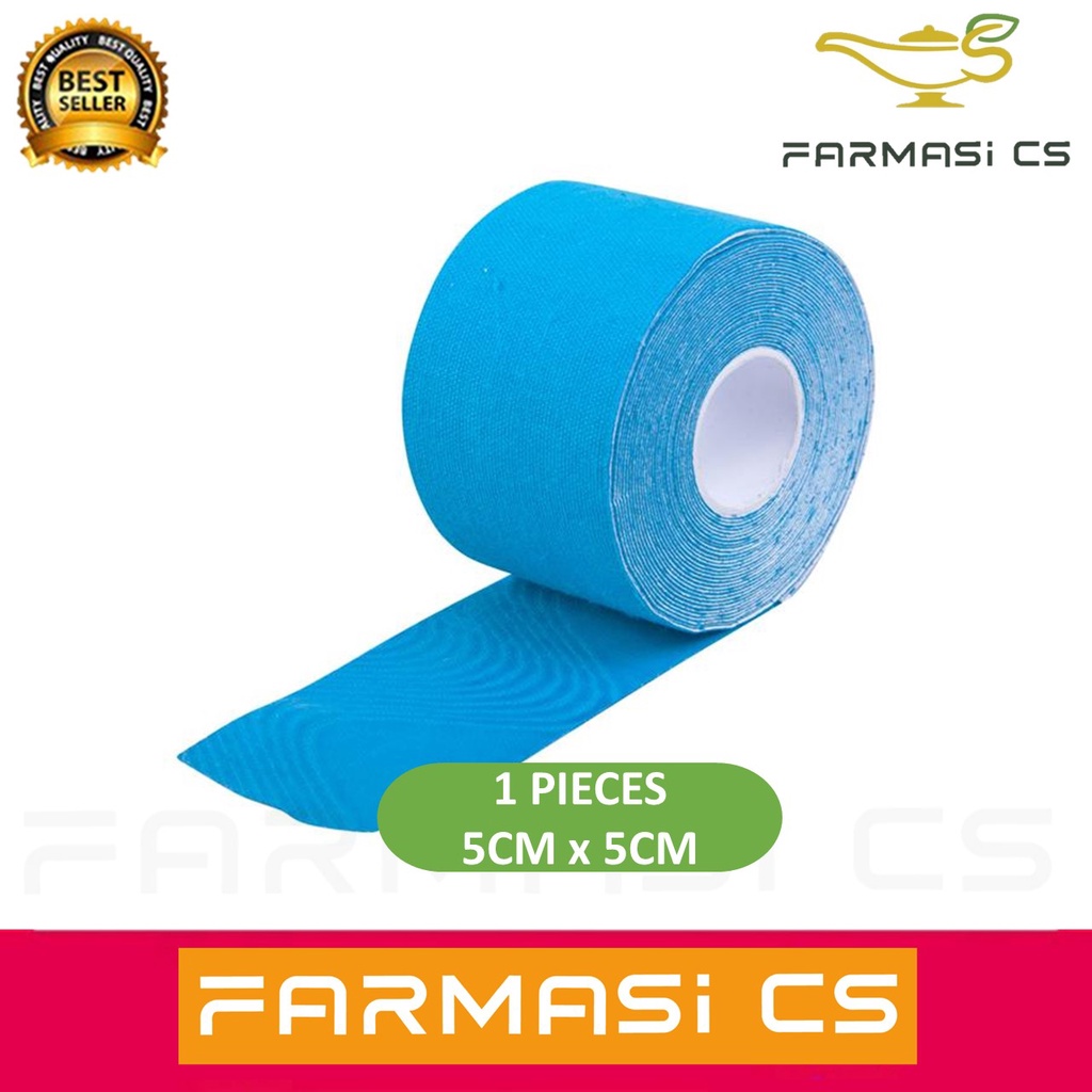 Neuromuscular Kinesiology Tape BLUE ( 5cm x 5cm ) [ FARMASI CS ...