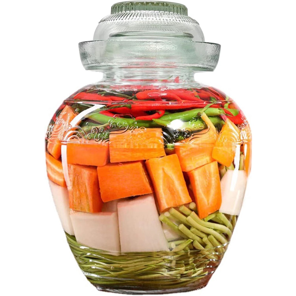 Glass Jar with Lid Pickle Jar, Fermenting Kit Crock with Water Seal ...