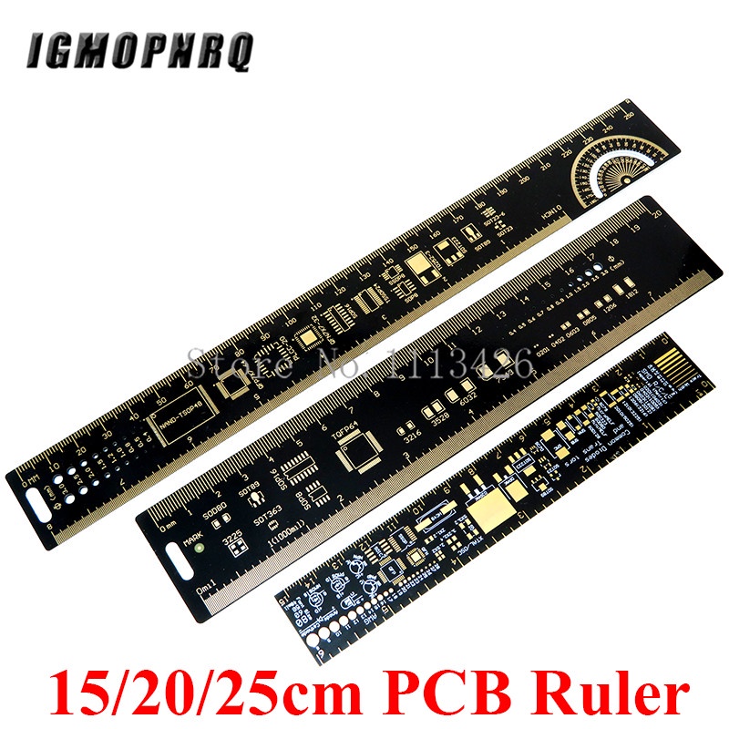 25cm Multifunctional PCB Ruler – Electronics Measuring Tool With Capacitor & IC Scales