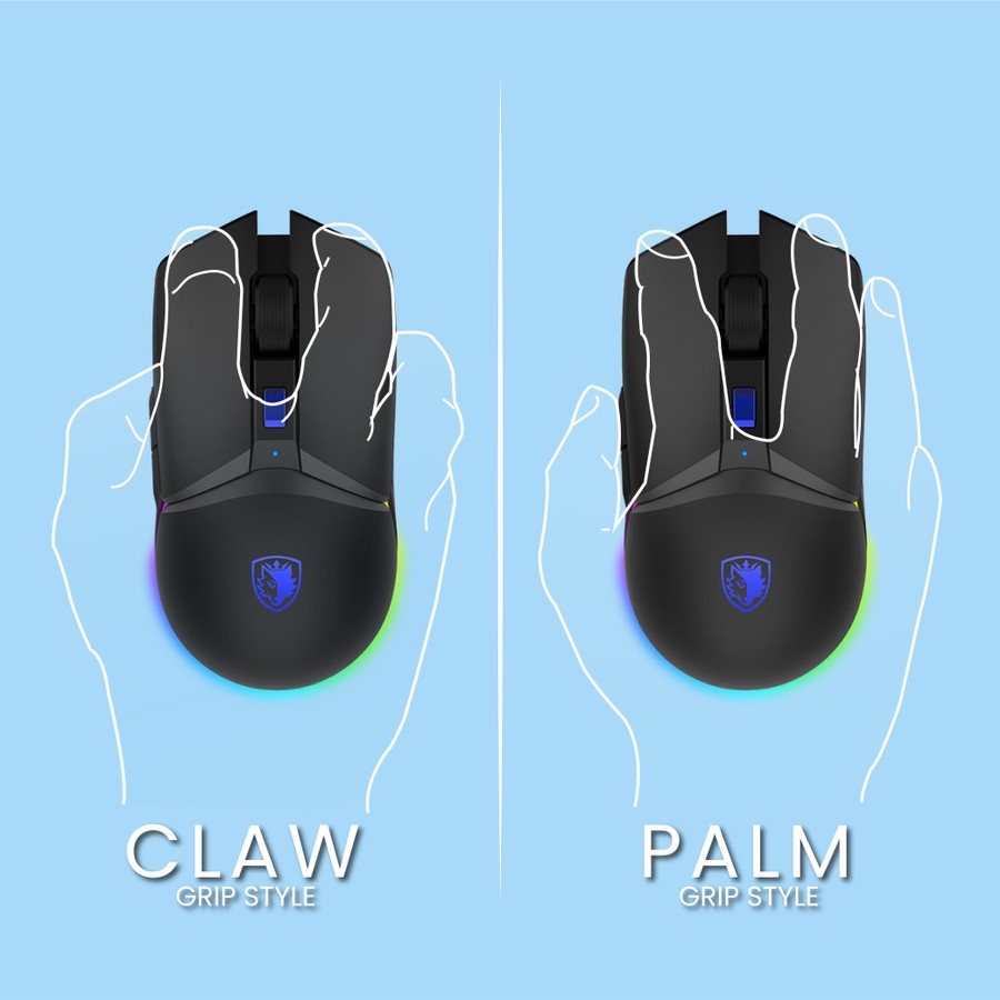 Sades Akimbo Wireless Gaming Mouse RGB Dual Mode - Gambar 2