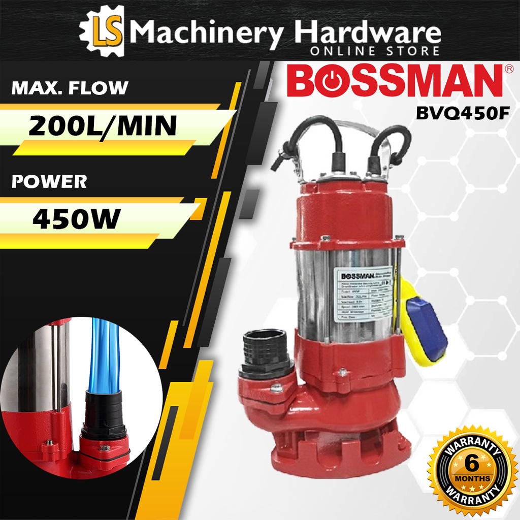 Bossman 450W Sewage Submersible Water Pump BVQ450F with AUTO Float ...