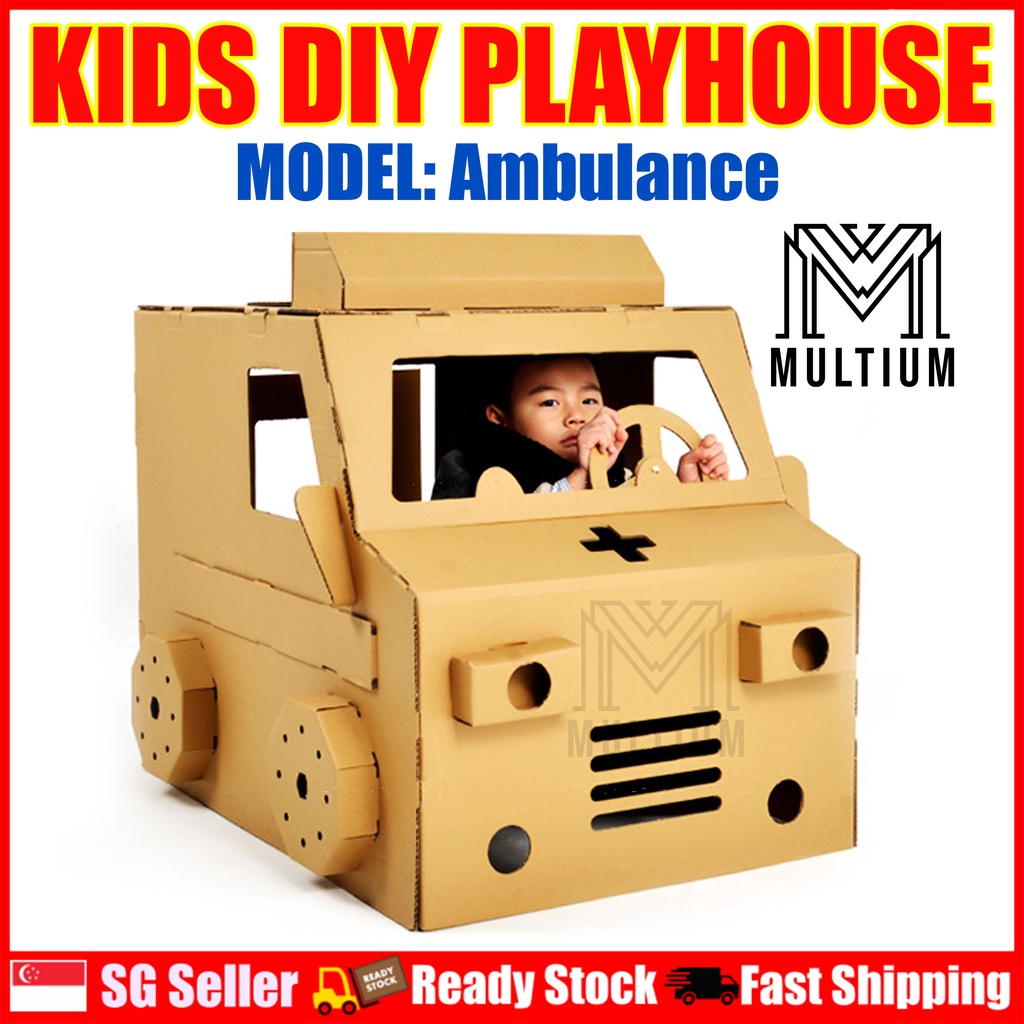Ambulance 3D DIY Cardboard Toy House For Kids Fun DIY Craft For Kids