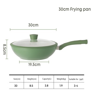 Ecowin Cookware Wok Forest series Mainfan Stone Coating Frying Pan  Non-Stick with Lid Free of PFOA PTFE