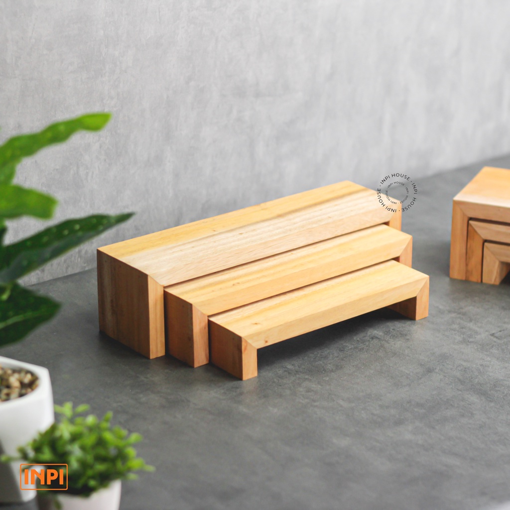 Wooden Ladder Display Rack Display Shelf Stacking Product Display (3 ...