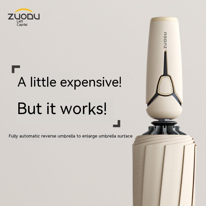 [Zuodu] Automatic Reverse UmbrellaMen Women Large Reinforced Thickened
