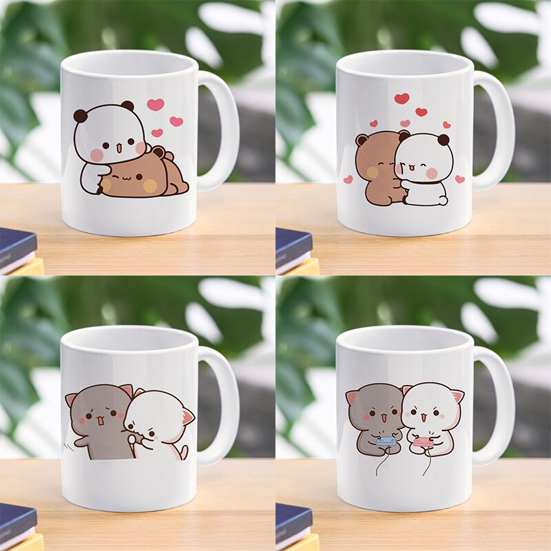 Panda Bear Bubu Dudu Coffee Milk Cup Mocha Cat Panda Bear Couple ...