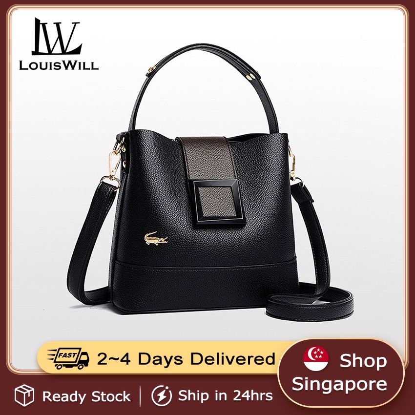 Louiswill Shoulder Bag Fashion Bucket Bag PU Crocodile Pattern Handbag Large Capacity Shoulder Bag Casual Messenger Bags Fashion Bag Simple Trend Multi-pocket Water Resistant Sling Bag For  Ladies Wom