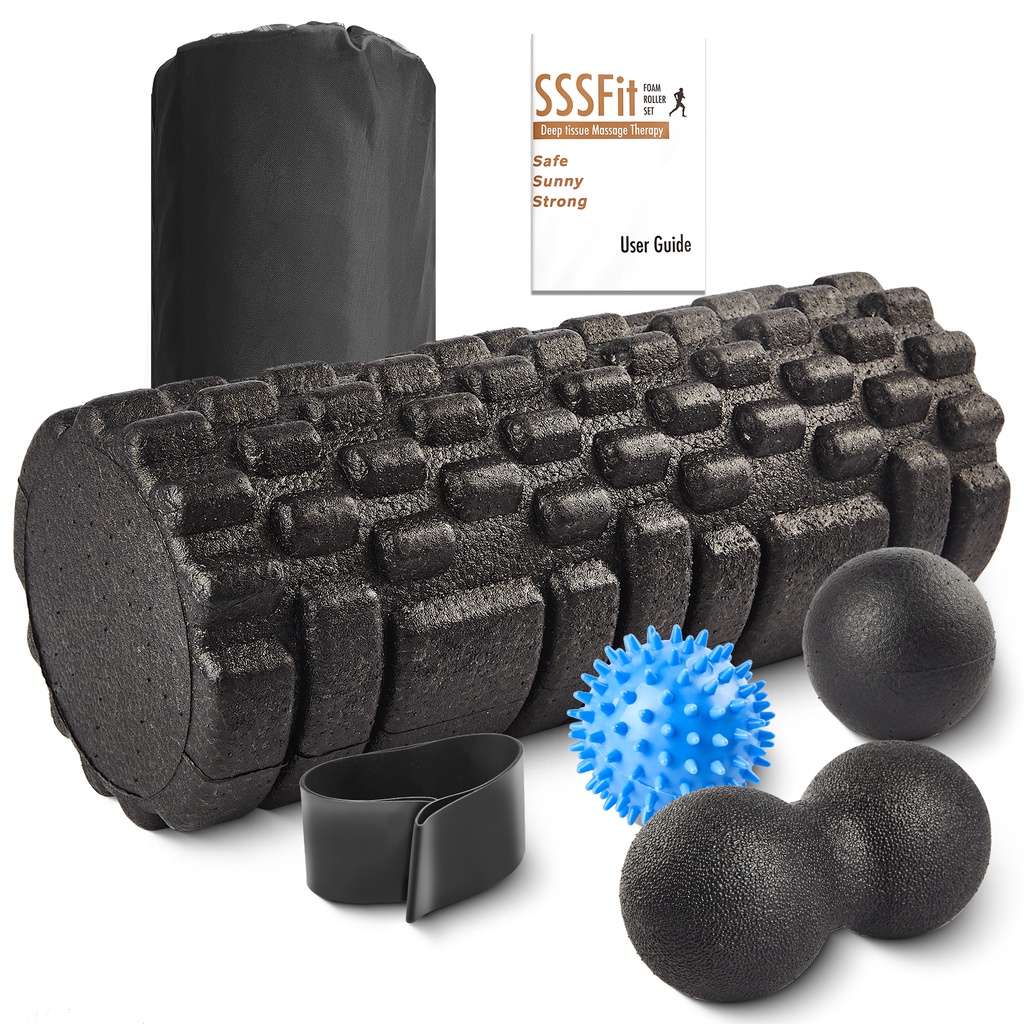 SunnyFit in Foam Roller Set High Density Yoga Back Roller