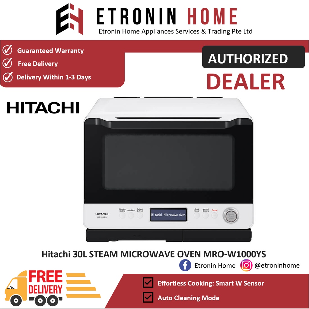 Hitachi 30L STEAM MICROWAVE OVEN MROW1000YS Shopee Singapore